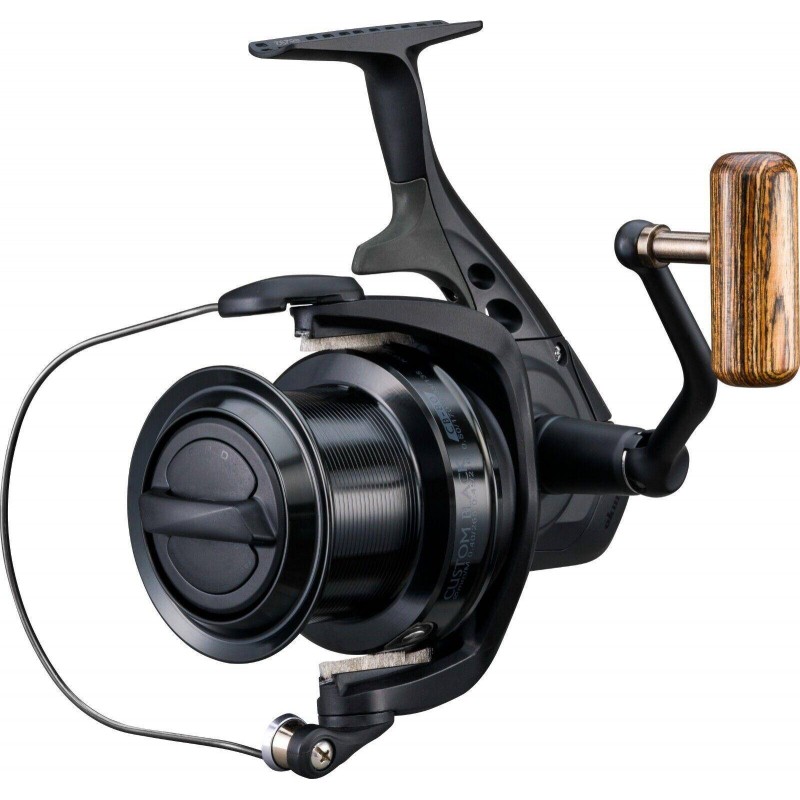 Karpfenrute Mit Rolle Okuma Custom Black CB-60 Karpfenrolle – Frontbremse, 3+1 Kugellager, Für Süßwasser Brandungsrolle Salzwasserfest