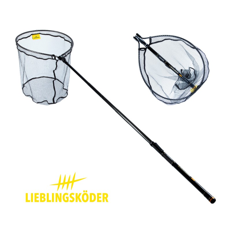 Lieblingsköder Ultraboost Barsch Kescher 50x40cm Carbon teleskopierbar  gummiert