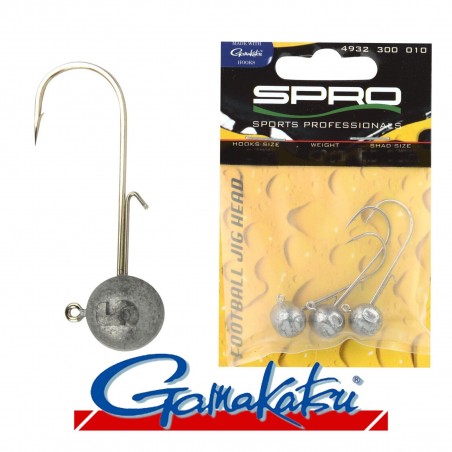 Testa Jig SPRO Gamakatsu Round 21g 4/0 – 3 Pezzi Per Pesca In Acqua Dolce