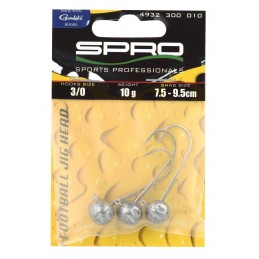 Daiwa Testa Piombata Tournament D Jig Head SS RD, Amo 2/0, 10g, Colore Argento, Confezione Da 3 Pezzi